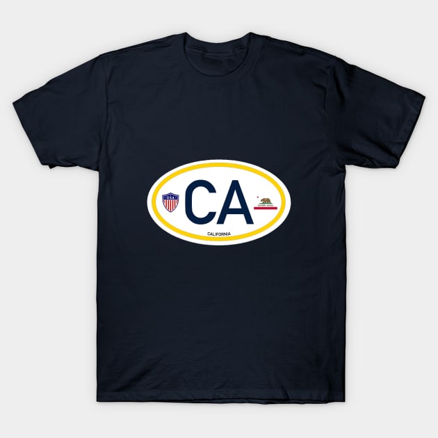 California CA Oval T-Shirt by MotoGirl